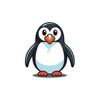 minimalista vettore Immagine di divertente pinguino cartone animato