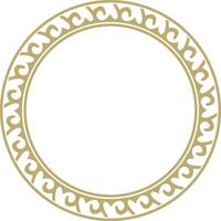 vettore d'oro il giro kazakh nazionale ornamento. etnico modello di il popoli di il grande steppa, mongoli, kirghiso, calmucchi, .buryats. cerchio, telaio confine