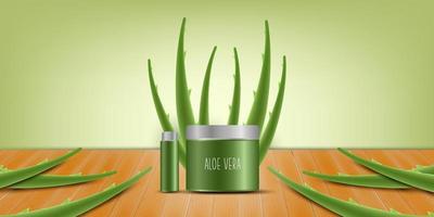 illustrazione realistica dello sfondo del concetto di vettore di aloe vera