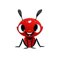 rosso formica cartone animato logo vettore illustrazione su bianca sfondo