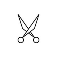 semplice forbici vettore linea simbolo. adatto per libri, I negozi, negozi. modificabile ictus nel minimalista schema stile. simbolo per design