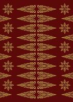 Indonesia tradizionale palembangnese intrecciata stoffa songket senza soluzione di continuità modello. oro e rosso colore combinazione. eps 10 vettore. vettore