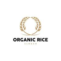 Grano grano riso logo, semplice design biologico vettore illustrazione icona modello