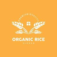 Grano grano riso logo, semplice design biologico vettore illustrazione icona modello