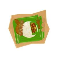 indonesiano strada cibo illustrazione logo nasi kucing angkringan con vario lato piatti vettore