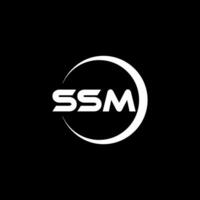 ssm lettera logo design con bianca sfondo nel illustratore. vettore logo, calligrafia disegni per logo, manifesto, invito, eccetera.