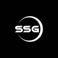 ssg lettera logo design con bianca sfondo nel illustratore. vettore logo, calligrafia disegni per logo, manifesto, invito, eccetera.