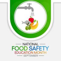 nazionale cibo sicurezza formazione scolastica mese osservato ogni durante settembre. vettore illustrazione
