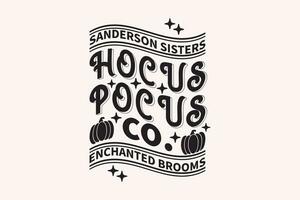 Halloween eps sanderson sorelle hocus eps design. Halloween camicia Stampa modello, maglietta, grafico disegno, tazze, borse, sfondi, adesivi vettore