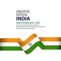 modello di vettore dell'illustrazione di progettazione creativa del manifesto del giorno indipendente dell'india