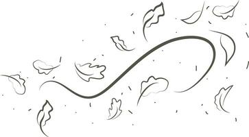schema disegno di un' respiro di vento.vento soffio impostato nel linea style.wave fluente illustrazione con mano disegnato scarabocchio cartone animato stile. vettore