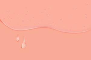 liquido rosa bagnato gocce di gel o collagene.versato pozzanghere di cosmetico siero o acqua. il giro pulito swatch di essenza lozione o gelatina per pelle cura.bellezza sfondo con olio gocce. vettore