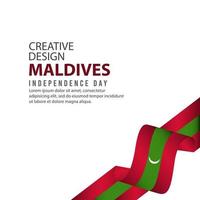 modello di vettore dell'illustrazione di progettazione creativa di celebrazione del giorno dell'indipendenza delle maldive