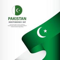 celebrazione del giorno dell'indipendenza del pakistan, illustrazione del modello di vettore di progettazione stabilita dell'insegna