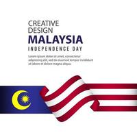modello di vettore dell'illustrazione di progettazione creativa di celebrazione del giorno dell'indipendenza della Malesia