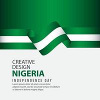 modello di vettore dell'illustrazione di progettazione creativa di celebrazione del giorno dell'indipendenza della nigeria