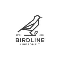 illustrazione di arte della linea del logo dell'uccello vettore