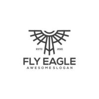 eagle line art logo semplice illustrazione vettore