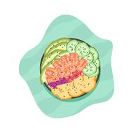 poke bowl illustrazione vettoriale