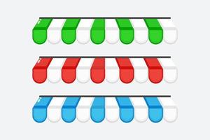 illustrazione del design della tenda da sole a strisce del negozio vettore