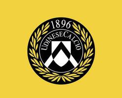 udinese Calcio club simbolo logo serie un' calcio Italia astratto design vettore illustrazione con giallo sfondo
