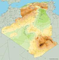 topografica vettore carta geografica di algeria