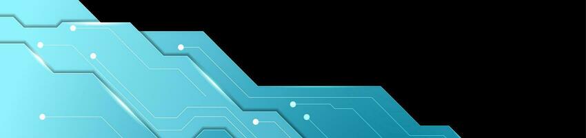 blu e nero raggiante circuito tavola Tech sfondo vettore