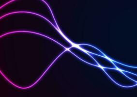 blu viola neon raggiante liscio ondulato Linee astratto sfondo vettore