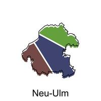carta geografica di Neu ulm geometrico colorato illustrazione design modello, Germania nazione carta geografica su bianca sfondo vettore