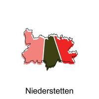 carta geografica di niederstetten geometrico colorato illustrazione design modello, Germania nazione carta geografica su bianca sfondo vettore