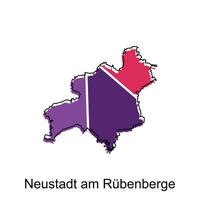 carta geografica di neustadt am rubenberge geometrico colorato illustrazione design modello, Germania nazione carta geografica su bianca sfondo vettore