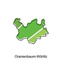 vettore carta geografica di oranienbaum Worlitz moderno schema, alto dettagliato vettore illustrazione design modello, adatto per il tuo azienda