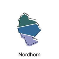 carta geografica di nordhorn geometrico colorato illustrazione design modello, Germania nazione carta geografica su bianca sfondo vettore