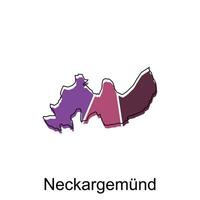 carta geografica di neckargemund vettore design modello, nazionale frontiere e importante città illustrazione design