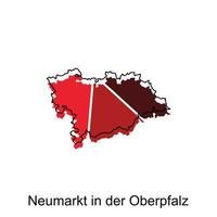 carta geografica di neumarkt nel der oberpfalz vettore design modello, nazionale frontiere e importante città illustrazione design