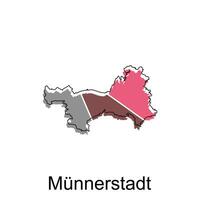munnerstadt città carta geografica. vettore carta geografica di Tedesco nazione design modello con schema grafico colorato stile su bianca sfondo