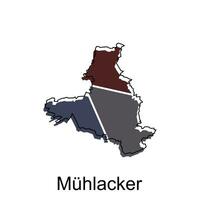 carta geografica di muhlacker vettore illustrazione design modello, adatto per il tuo azienda