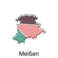 meiben città di Germania carta geografica vettore illustrazione, vettore modello con schema grafico schizzo stile su bianca sfondo