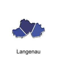 carta geografica di langenau disegno, mondo carta geografica nazione vettore illustrazione modello