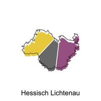 Hessisch littenau mondo carta geografica vettore design modello, grafico stile isolato su bianca sfondo, adatto per il tuo azienda