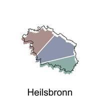 heilsbronn città carta geografica illustrazione. semplificato carta geografica di Germania nazione vettore design modello