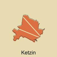 ketzin città carta geografica illustrazione. semplificato carta geografica di Germania nazione vettore design modello
