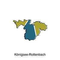 konigsee rottenbach città carta geografica illustrazione. semplificato carta geografica di Germania nazione vettore design modello