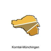 kontal sgranocchiare città carta geografica illustrazione. semplificato carta geografica di Germania nazione vettore design modello