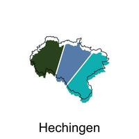 hechingen città carta geografica illustrazione. semplificato carta geografica di Germania nazione vettore design modello