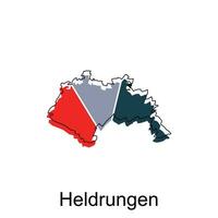 Heldrungen città carta geografica illustrazione. semplificato carta geografica di Germania nazione vettore design modello