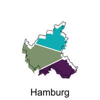 amburgo città carta geografica illustrazione disegno, mondo carta geografica internazionale vettore modello colorato con schema grafico