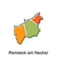 carta geografica città di remseck am neckar illustrazione design modello su bianca sfondo, adatto per il tuo azienda vettore