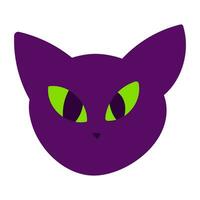 Halloween gatto pauroso colore carino icona elemento vettore