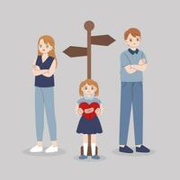 illustrazioni di infelice divorzio famiglia vettore